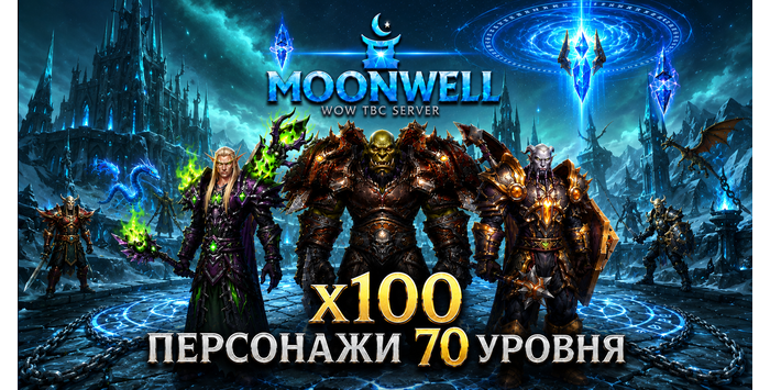 Аккаунты Moonwell.su X100 с персонажем 70 лвл